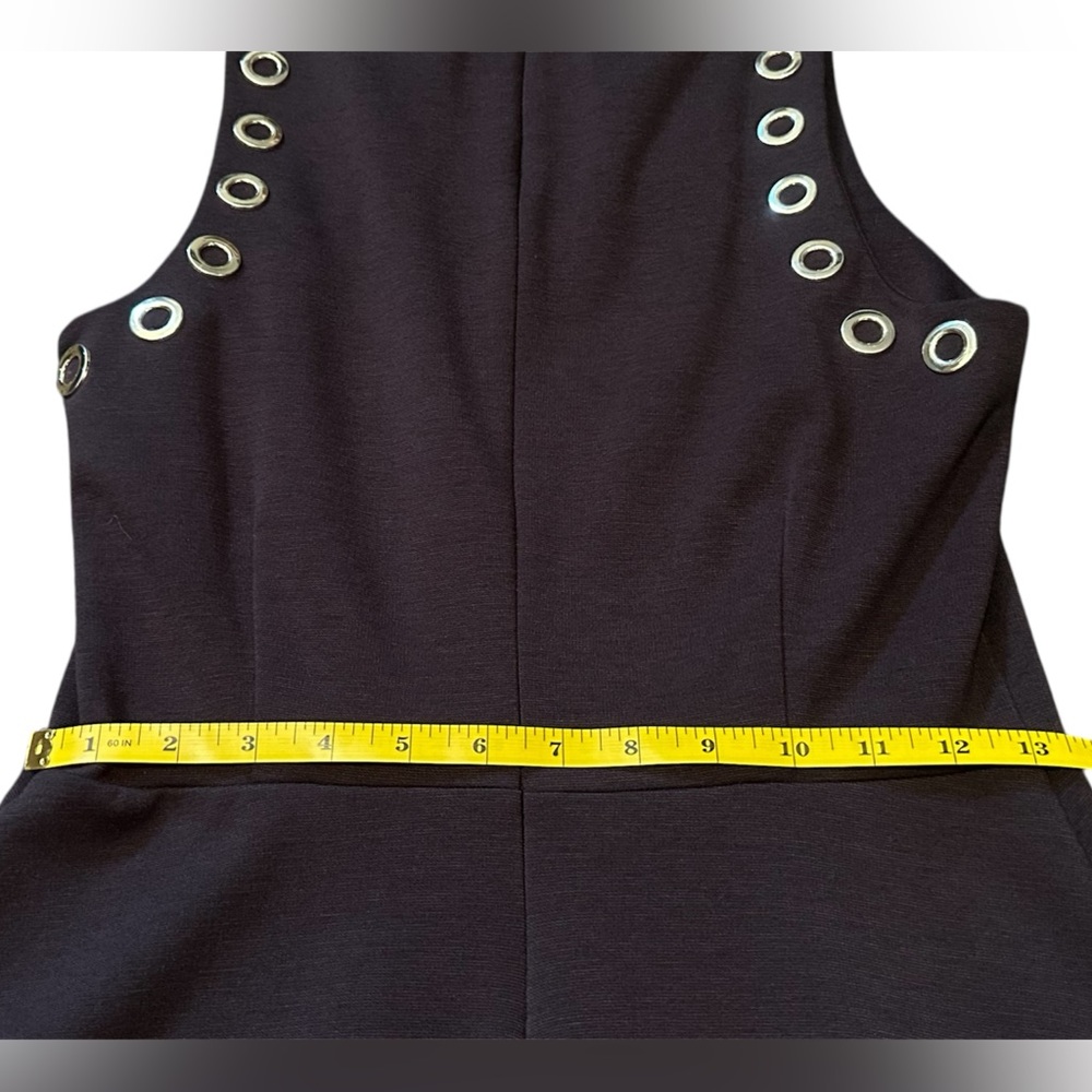 Michael Kors Fit and Flare Sleeveless Dress | Brown |Size Small | Grommet Accent - Picture 5 of 6